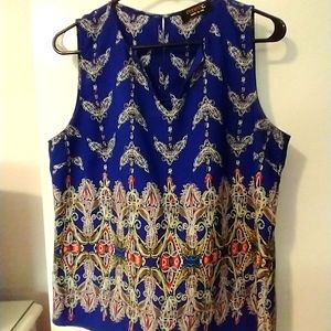 Renee C. blue tank, size Medium